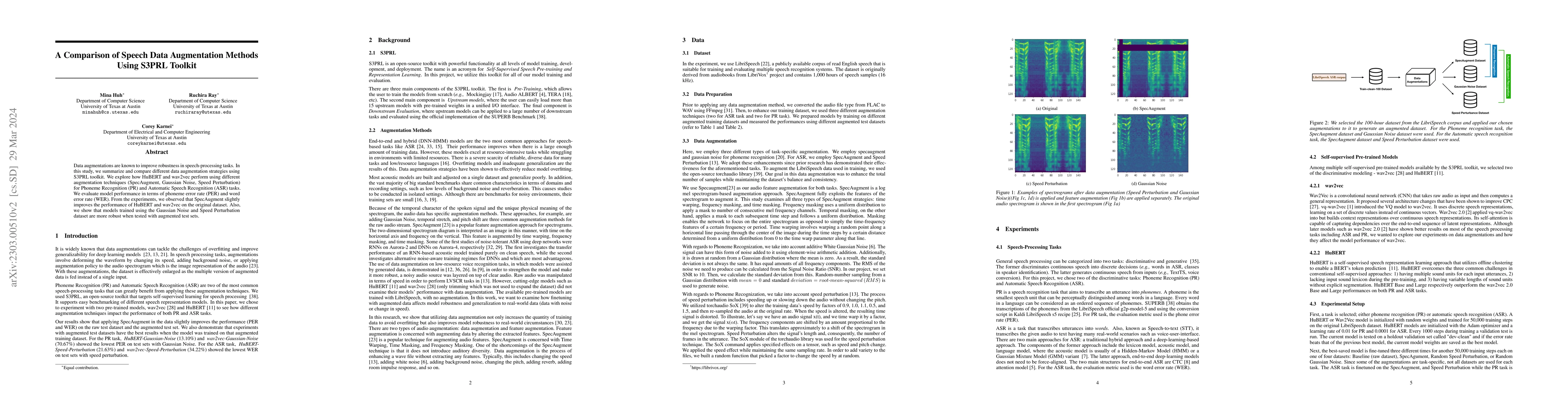 Thumbnail for A Comparison of Speech Data Augmentation Methods Using S3PRL Toolkit