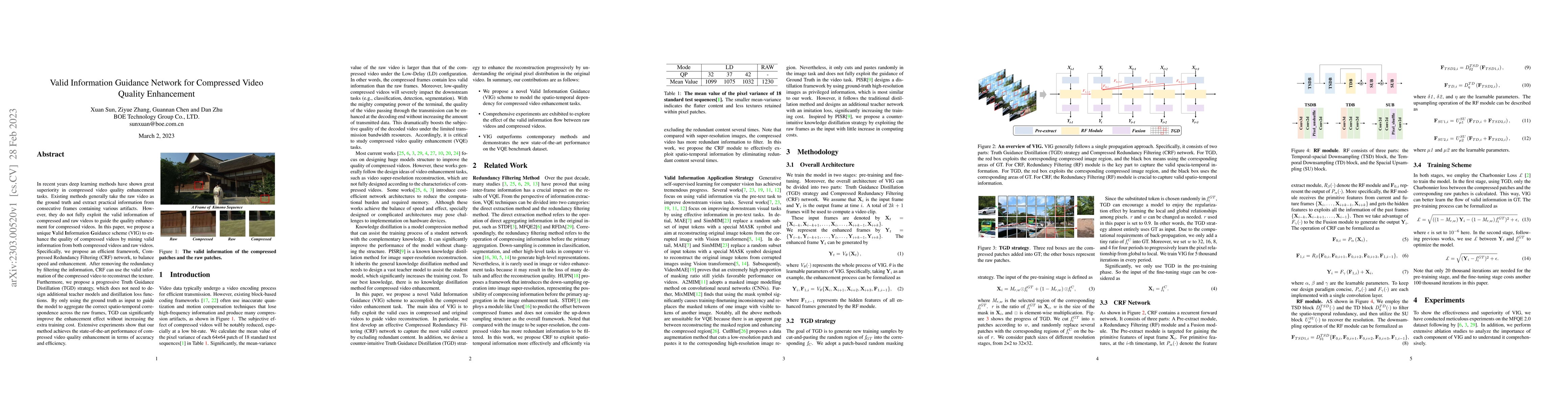 Thumbnail for Valid Information Guidance Network for Compressed Video Quality
  Enhancement