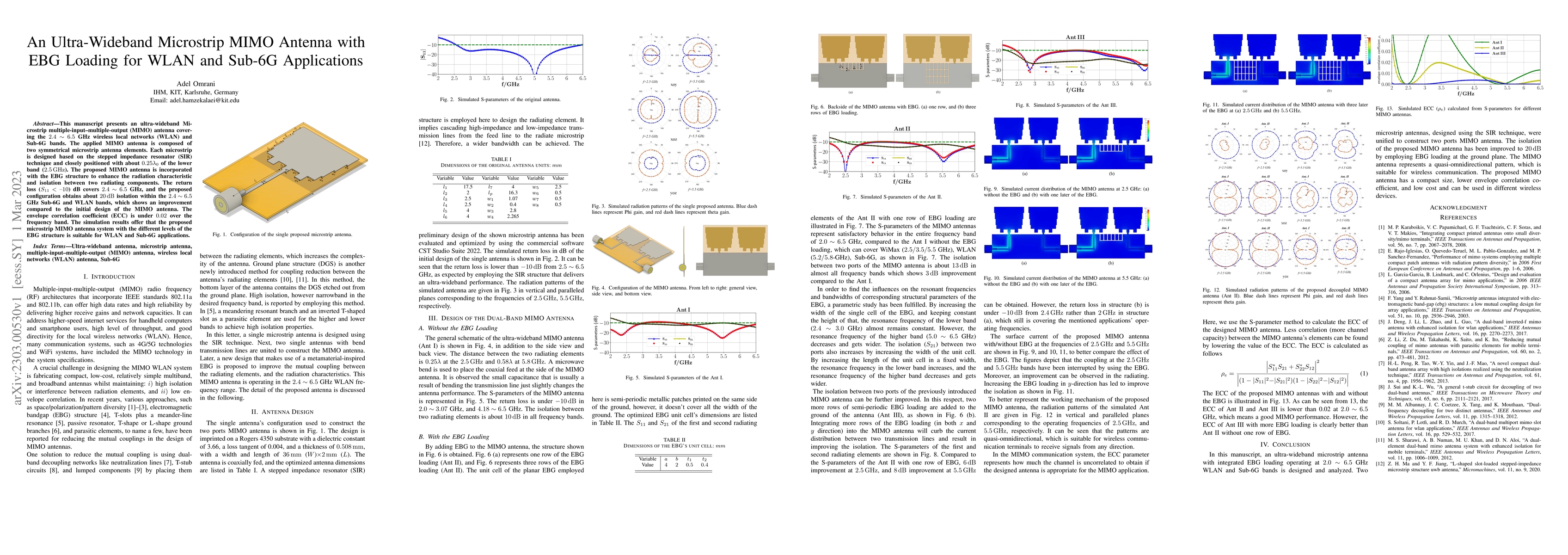 Thumbnail for An Ultra-Wideband Microstrip MIMO Antenna with EBG Loading for WLAN and
  Sub-6G Applications