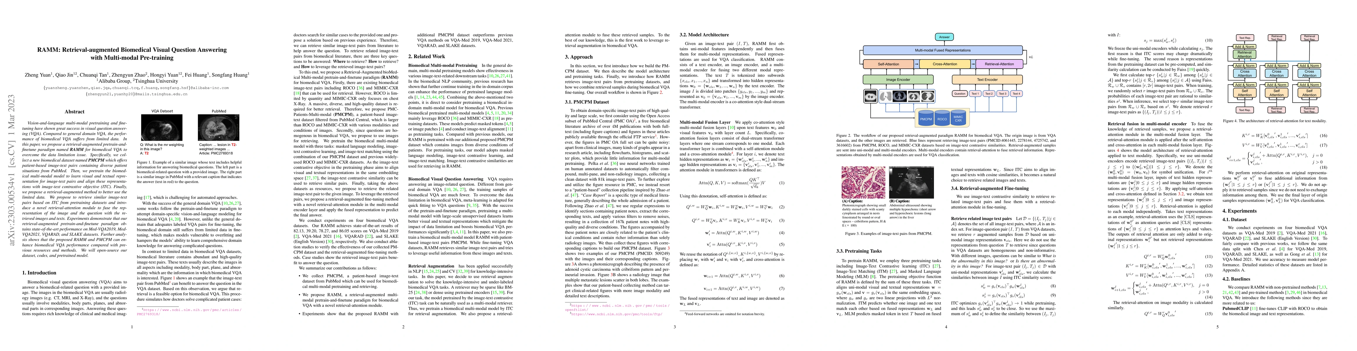 Thumbnail for RAMM: Retrieval-augmented Biomedical Visual Question Answering with
  Multi-modal Pre-training