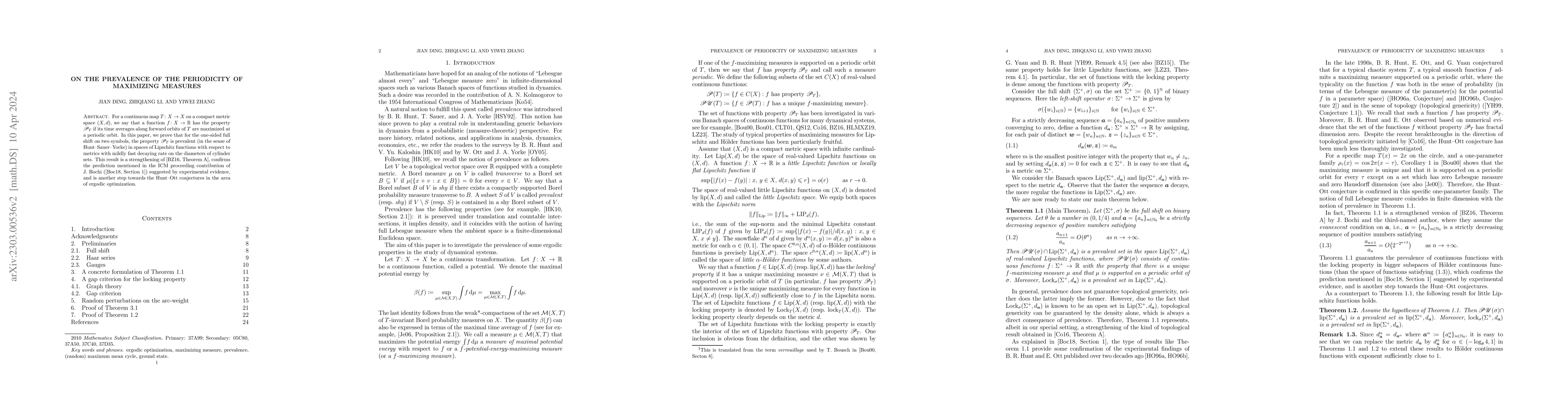 Thumbnail for On the prevalence of the periodicity of maximizing measures