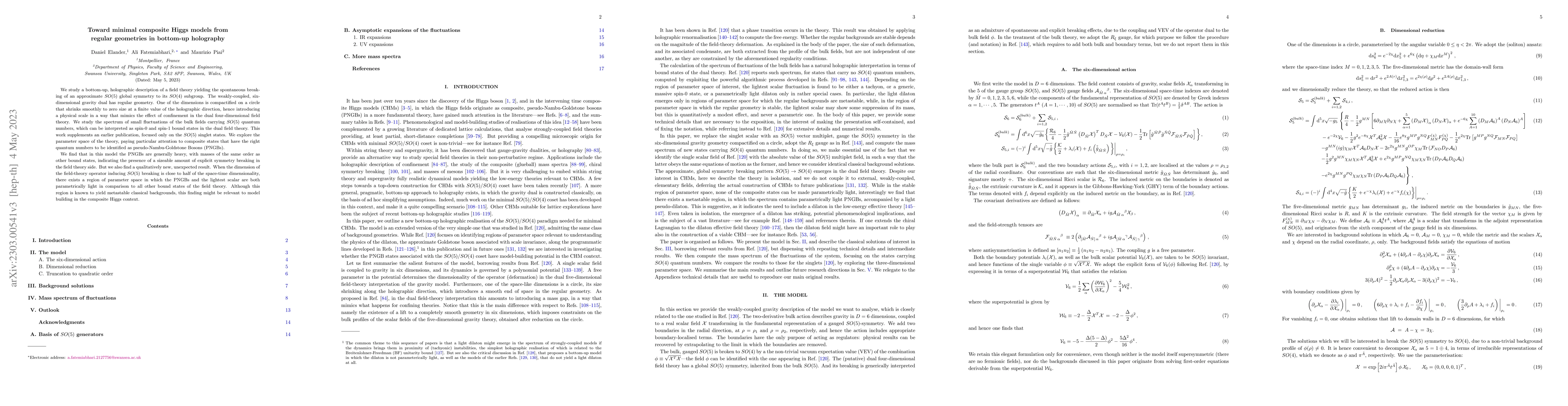 Thumbnail for Toward minimal composite Higgs models from regular geometries in
  bottom-up holography