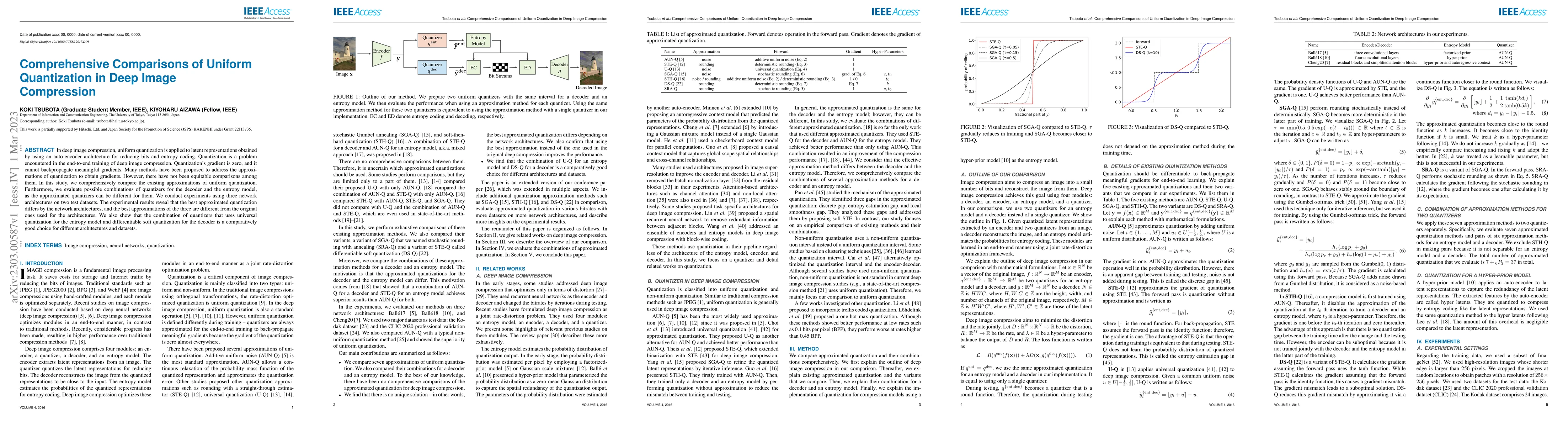 Thumbnail for Comprehensive Comparisons of Uniform Quantization in Deep Image
  Compression
