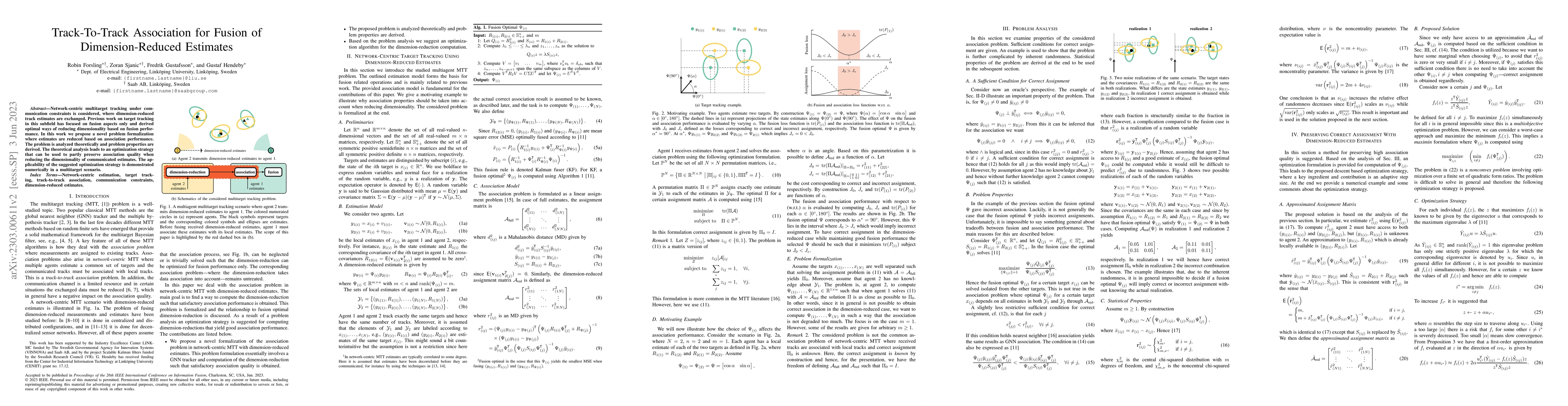 Thumbnail for Track-To-Track Association for Fusion of Dimension-Reduced Estimates