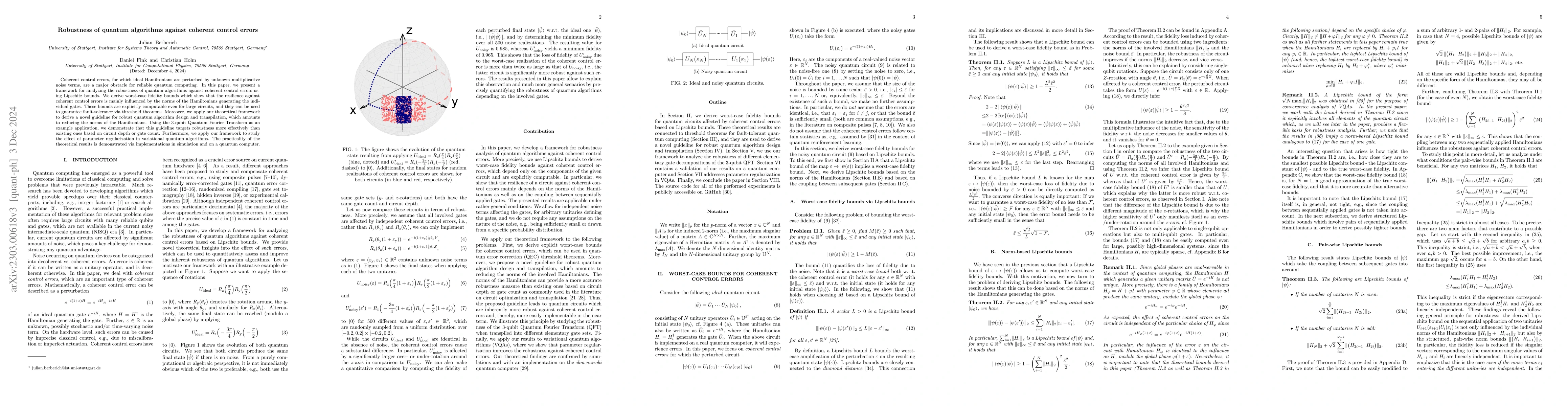 Thumbnail for Robustness of quantum algorithms against coherent control errors