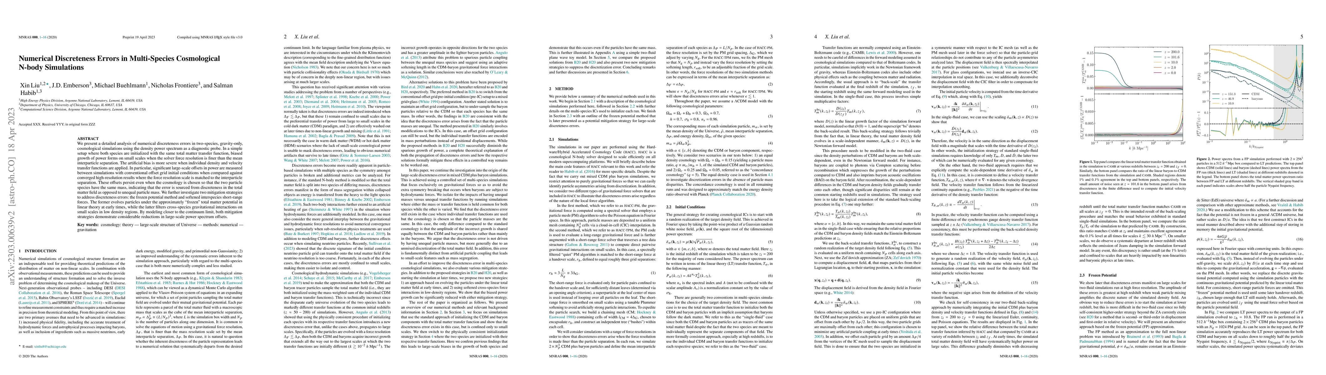Thumbnail for Numerical Discreteness Errors in Multi-Species Cosmological N-body
  Simulations