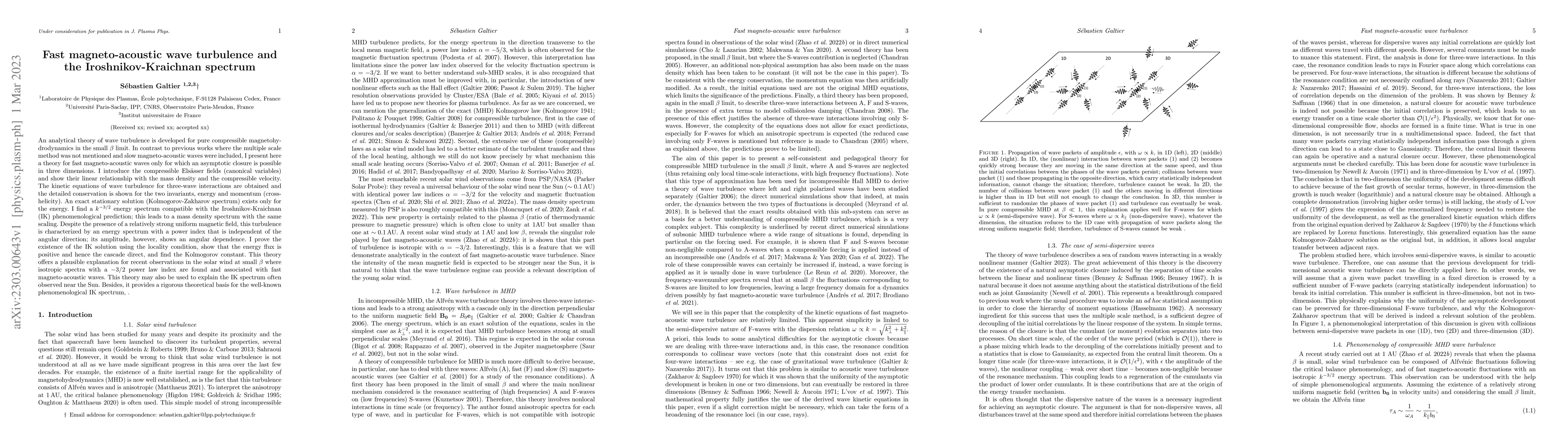 Thumbnail for Fast magneto-acoustic wave turbulence and the Iroshnikov-Kraichnan
  spectrum