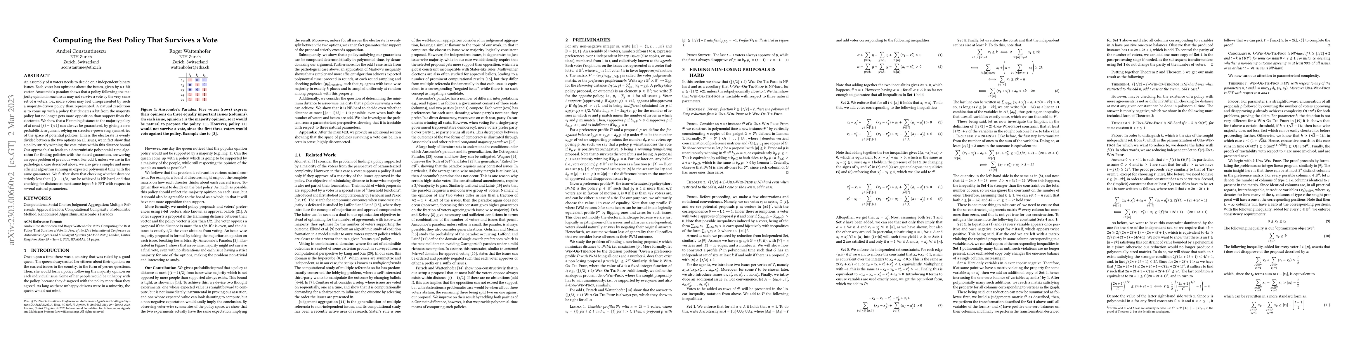 Thumbnail for Computing the Best Policy That Survives a Vote