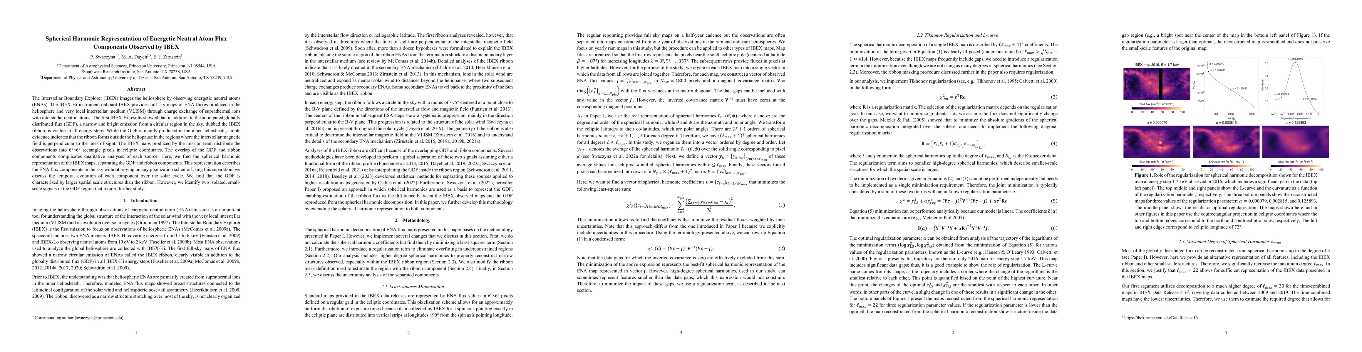 Thumbnail for Spherical Harmonic Representation of Energetic Neutral Atom Flux
  Components Observed by IBEX