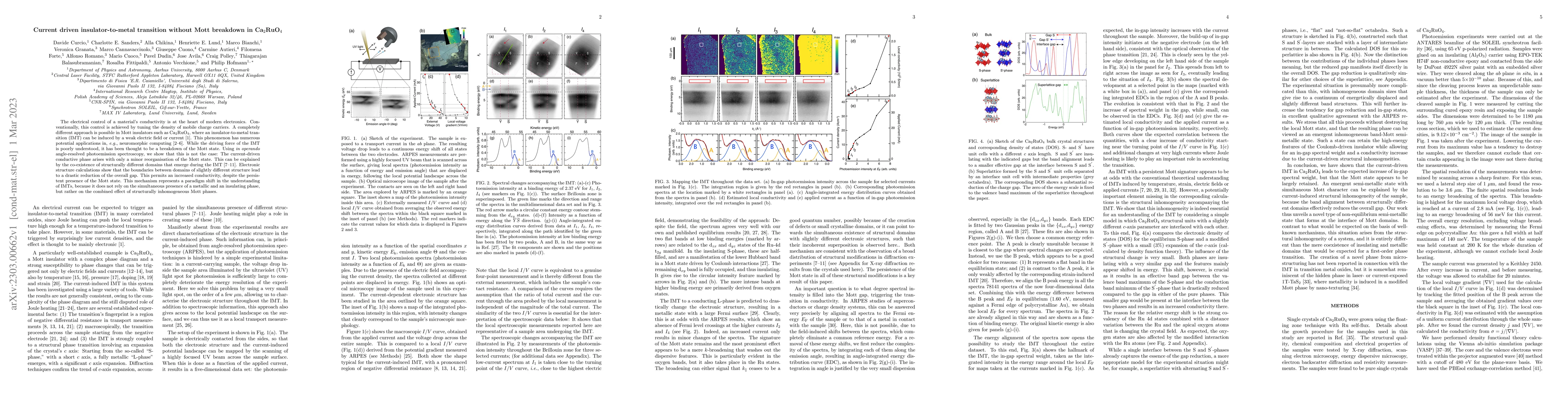 Thumbnail for Current driven insulator-to-metal transition without Mott breakdown in
  Ca$_2$RuO$_4$