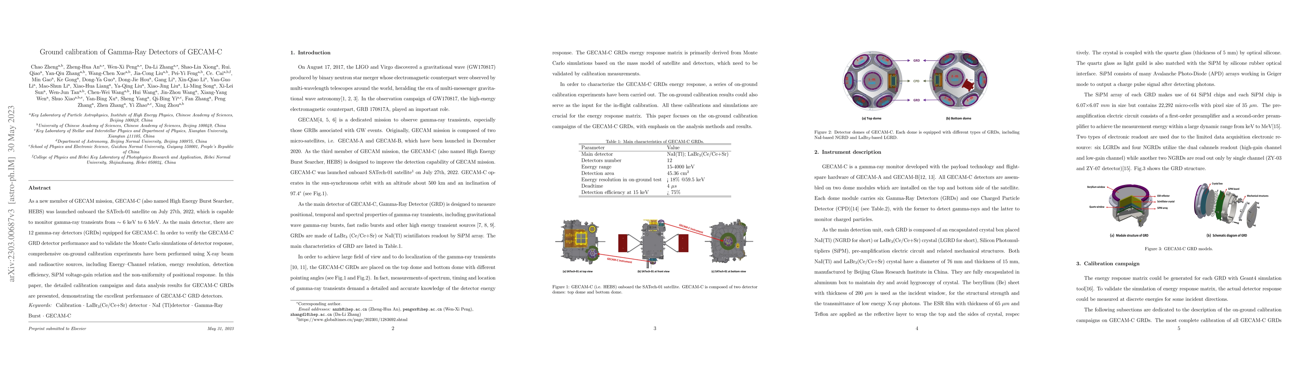 Thumbnail for Ground calibration of Gamma-Ray Detectors of GECAM-C