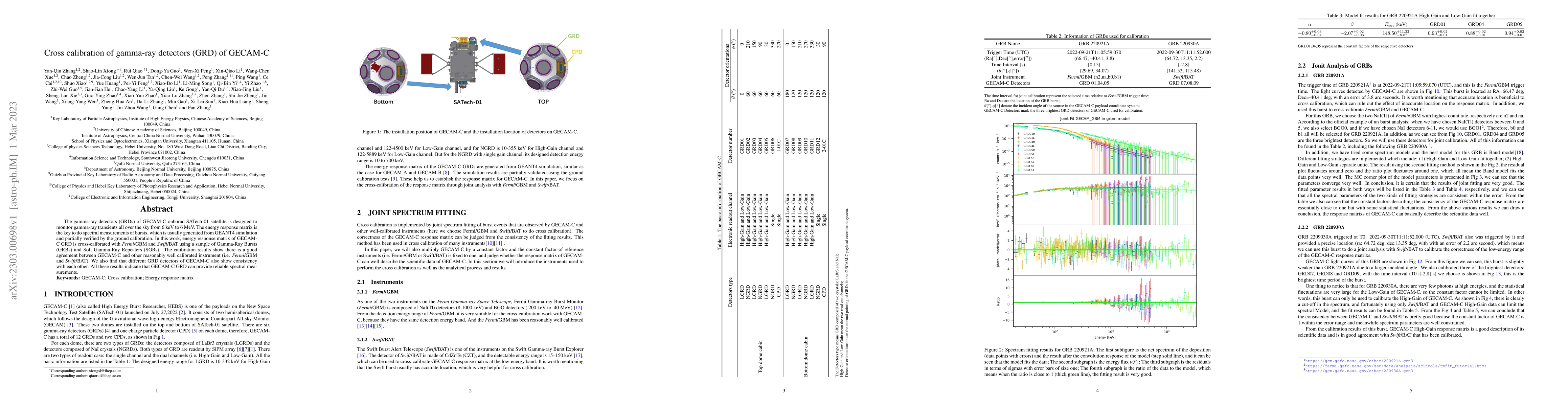 Thumbnail for Cross calibration of gamma-ray detectors (GRD) of GECAM-C