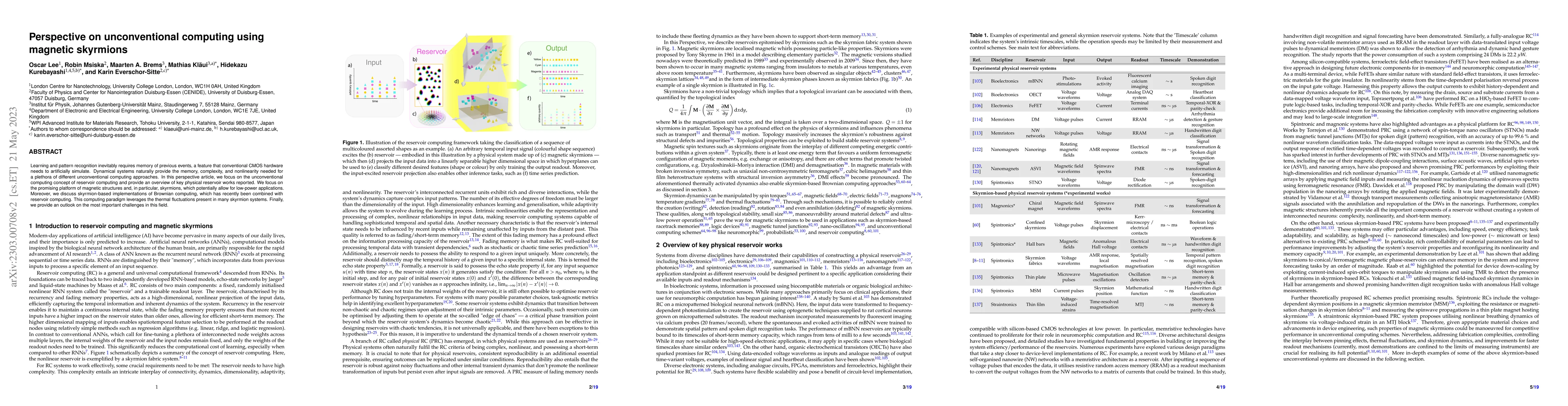 Thumbnail for Perspective on unconventional computing using magnetic skyrmions