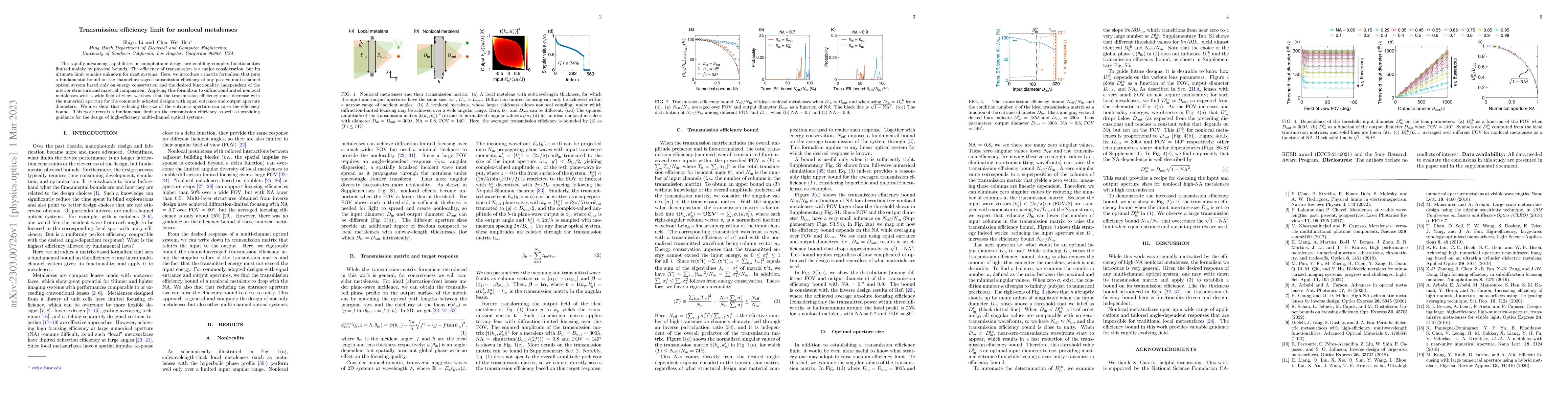 Thumbnail for Transmission efficiency limit for nonlocal metalenses