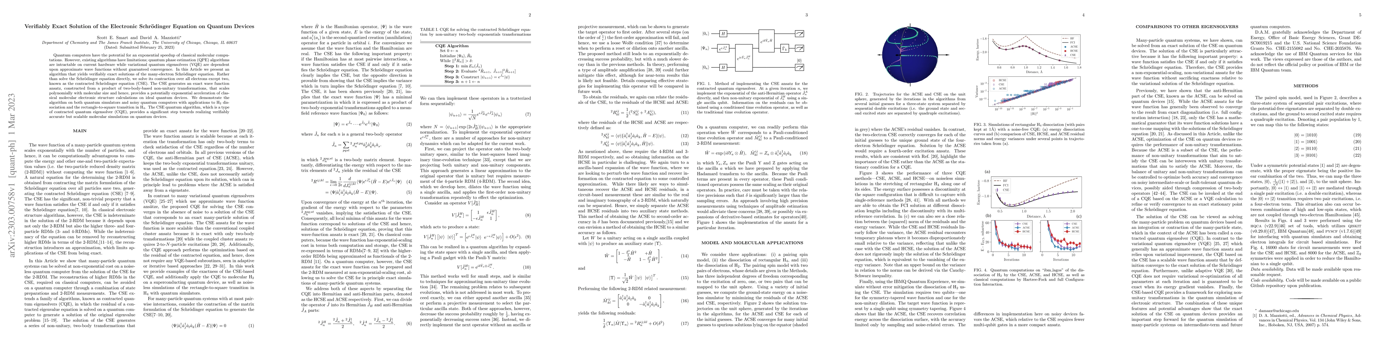 Thumbnail for Verifiably Exact Solution of the Electronic Schr\"odinger Equation on
  Quantum Devices