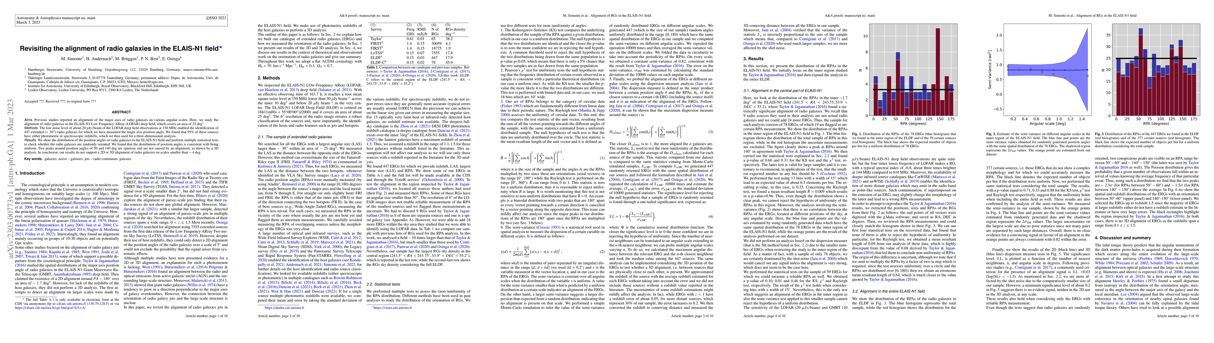Thumbnail for Revisiting the alignment of radio galaxies in the ELAIS-N1 field