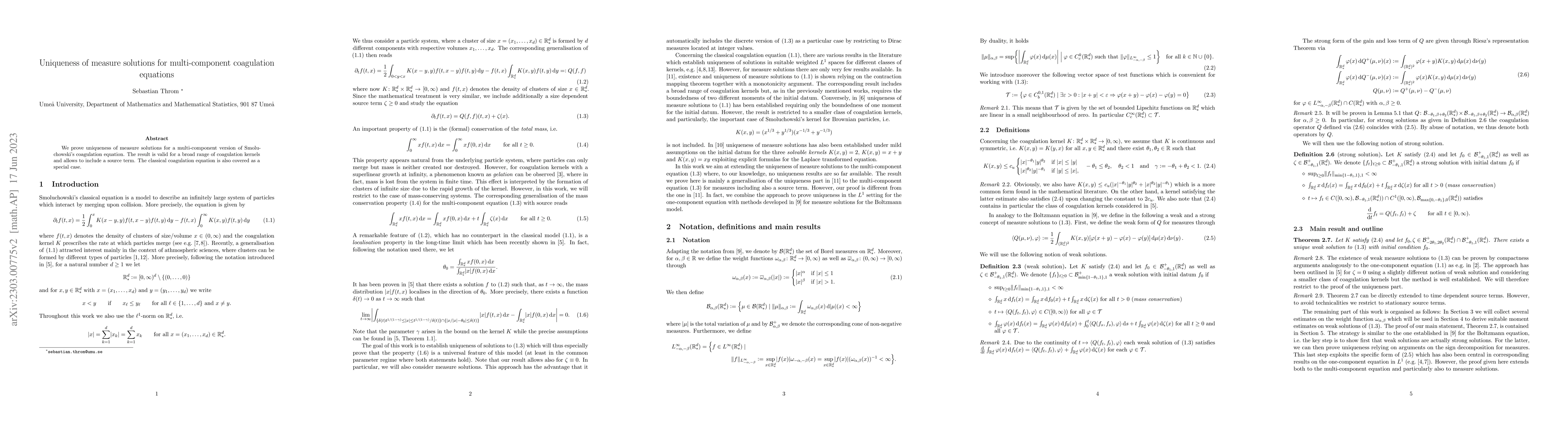 Thumbnail for Uniqueness of measure solutions for multi-component coagulation
  equations