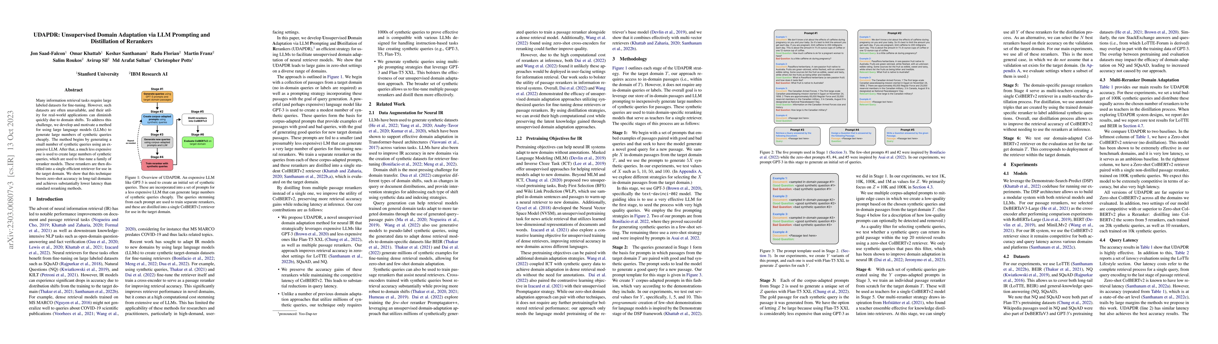 Thumbnail for UDAPDR: Unsupervised Domain Adaptation via LLM Prompting and
  Distillation of Rerankers