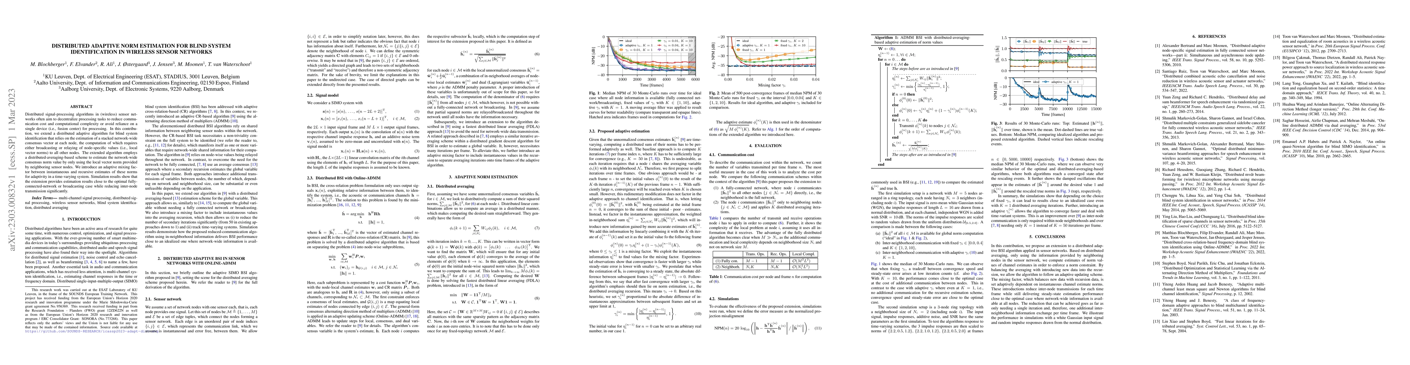 Thumbnail for Distributed Adaptive Norm Estimation for Blind System Identification in
  Wireless Sensor Networks