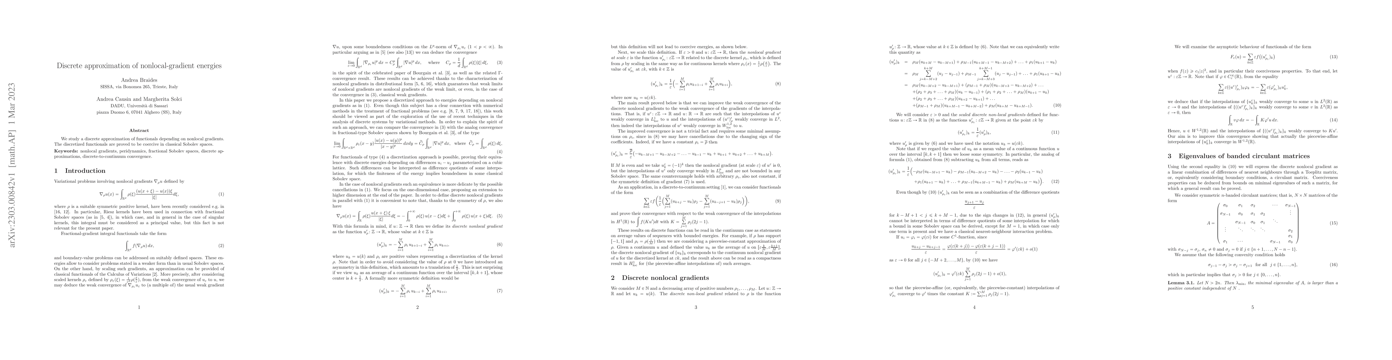 Thumbnail for Discrete approximation of nonlocal-gradient energies