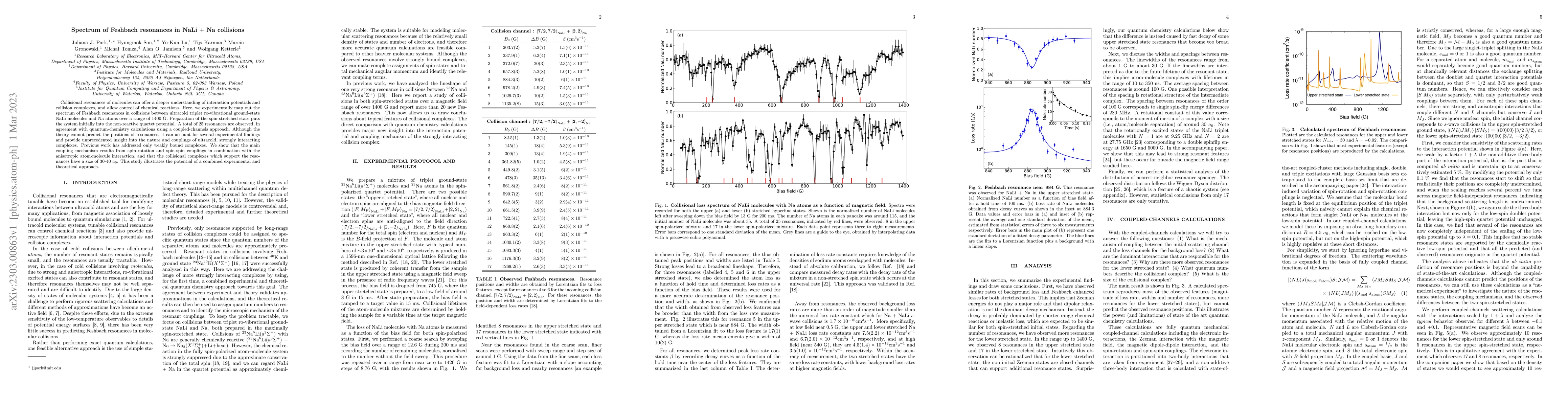 Thumbnail for Spectrum of Feshbach resonances in NaLi $+$ Na collisions