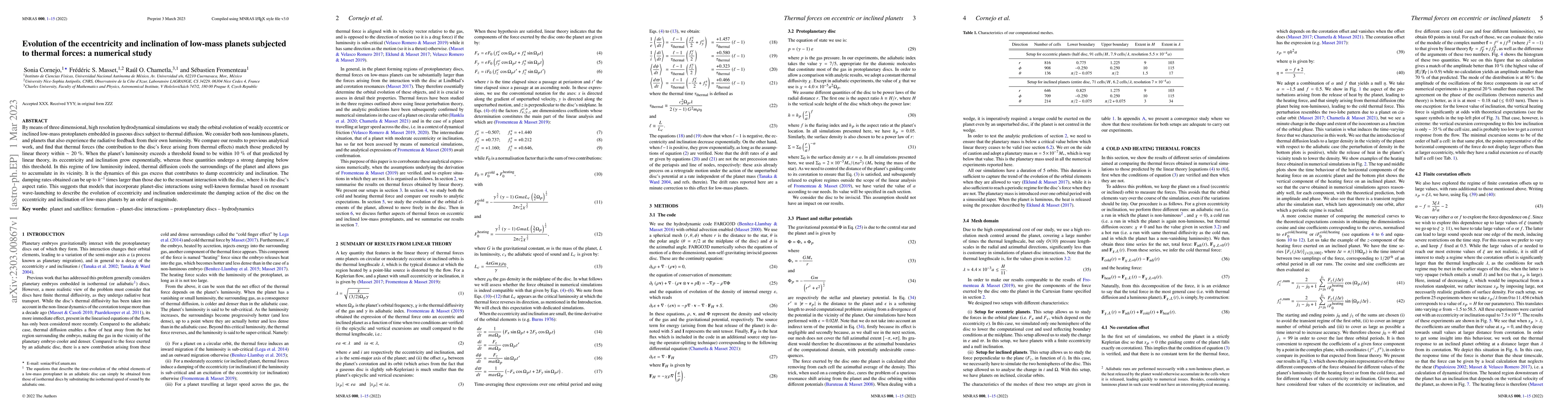 Thumbnail for Evolution of the eccentricity and inclination of low-mass planets
  subjected to thermal forces: a numerical study