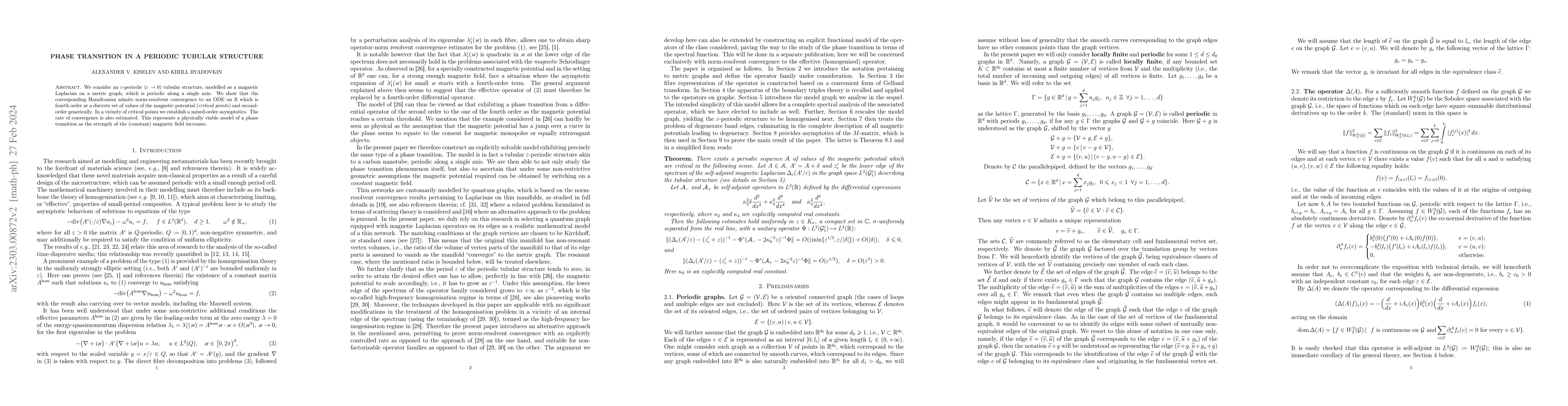 Thumbnail for Phase transition in a periodic tubular structure