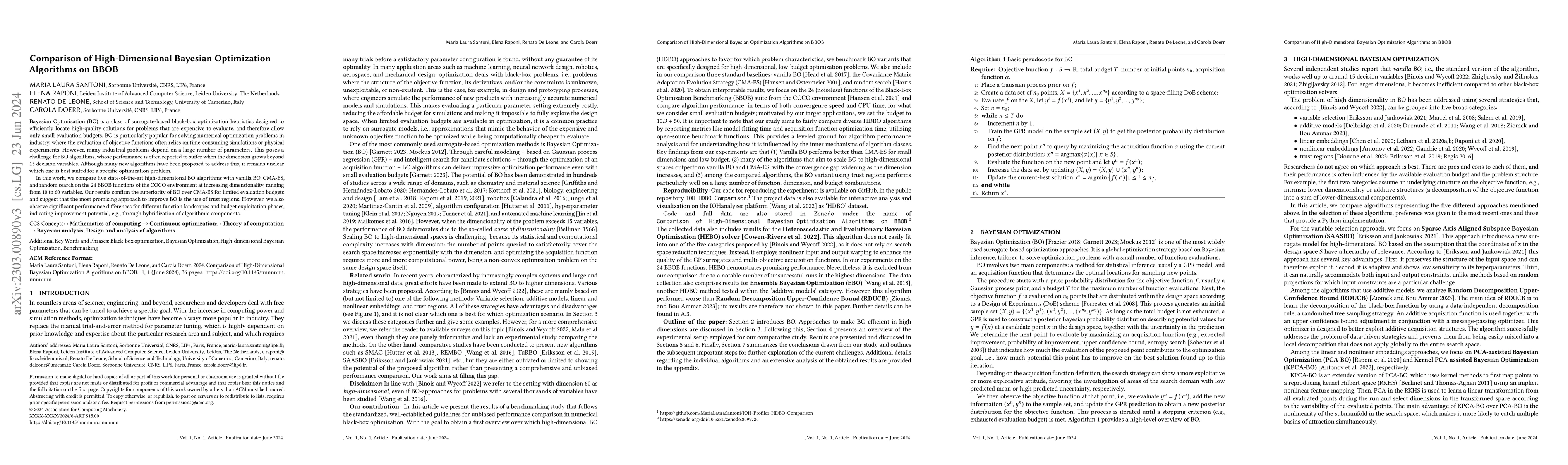 Thumbnail for Comparison of High-Dimensional Bayesian Optimization Algorithms on BBOB
