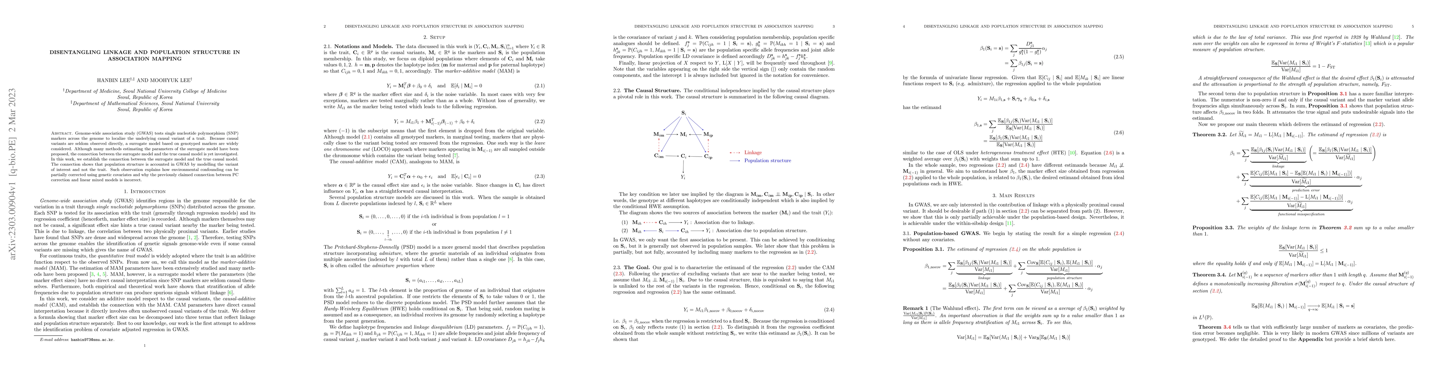 Thumbnail for Disentangling Linkage and Population Structure in Association Mapping