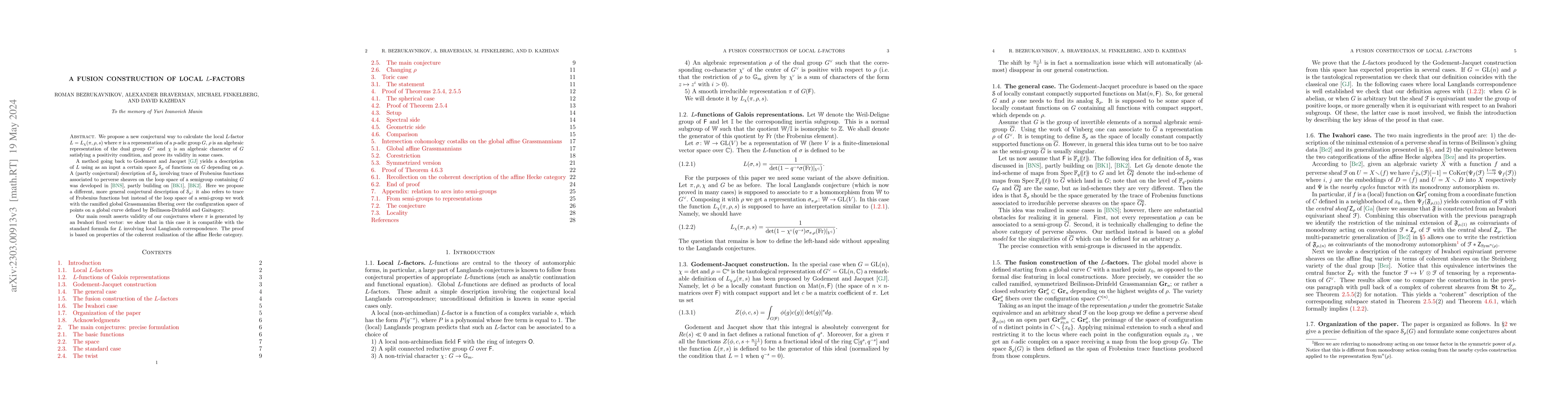 Thumbnail for A fusion construction of local L-factors