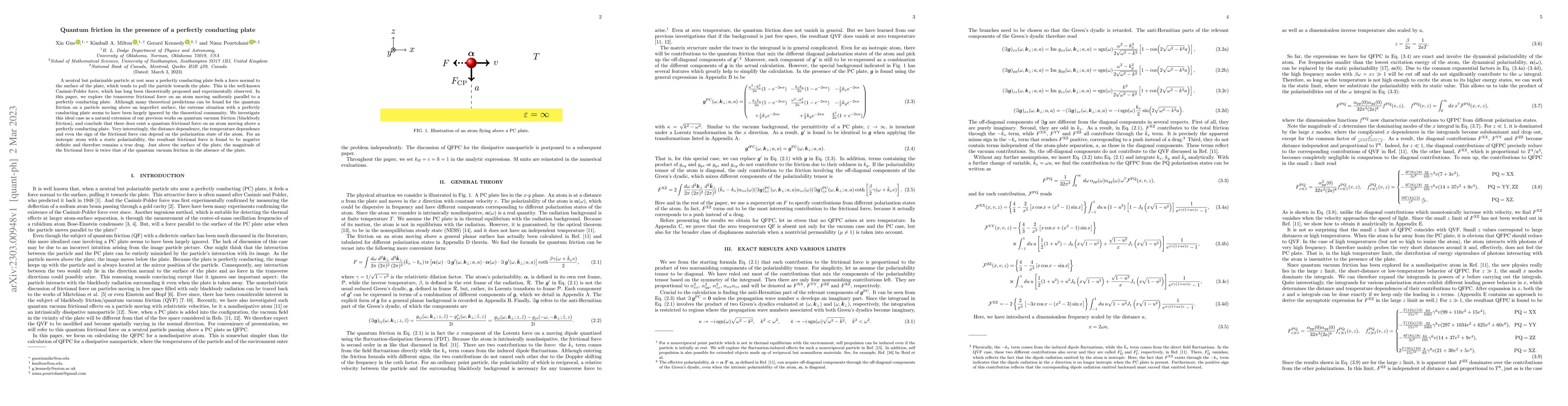 Thumbnail for Quantum friction in the presence of a perfectly conducting plate
