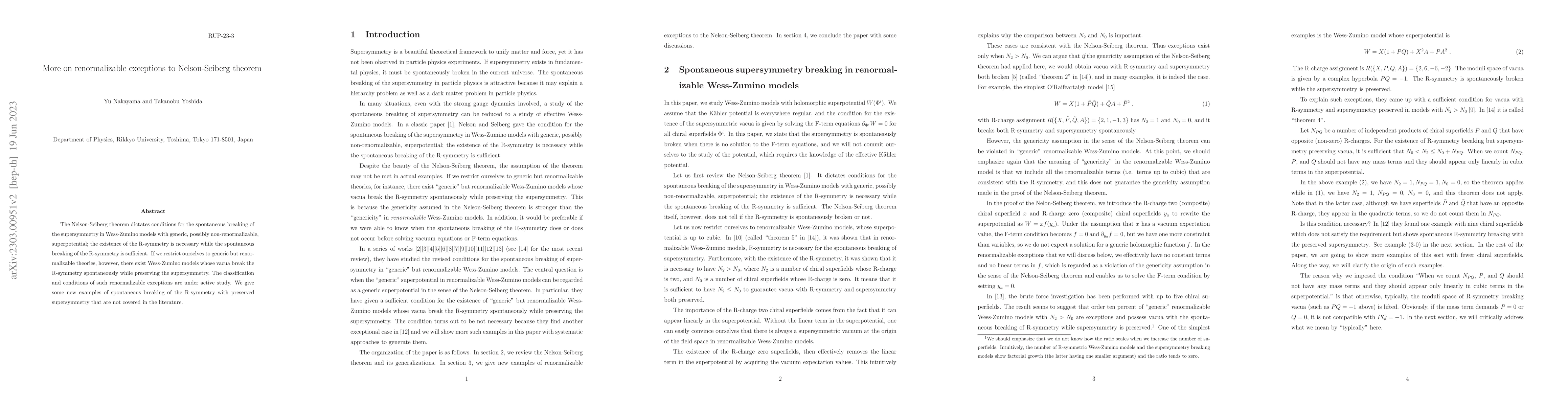 Thumbnail for More on renormalizable exceptions to Nelson-Seiberg theorem