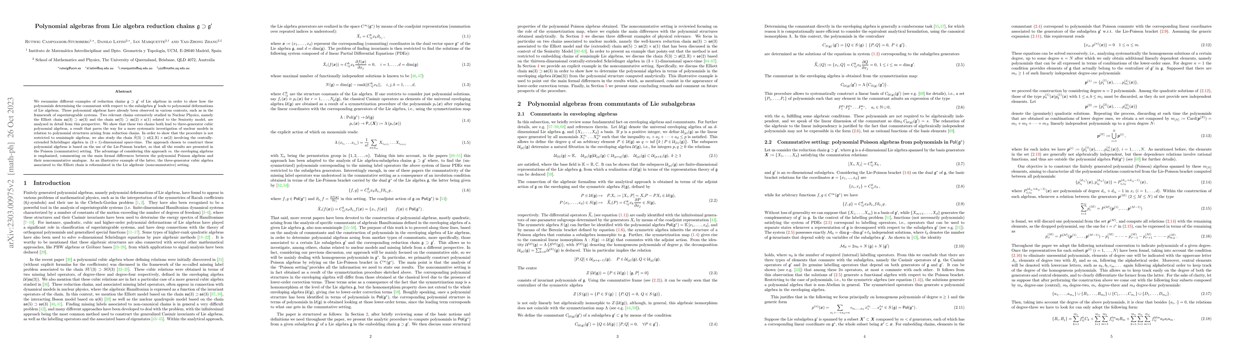 Thumbnail for Polynomial algebras from Lie algebra reduction chains $\mathfrak{g}
  \supset \mathfrak{g}'$