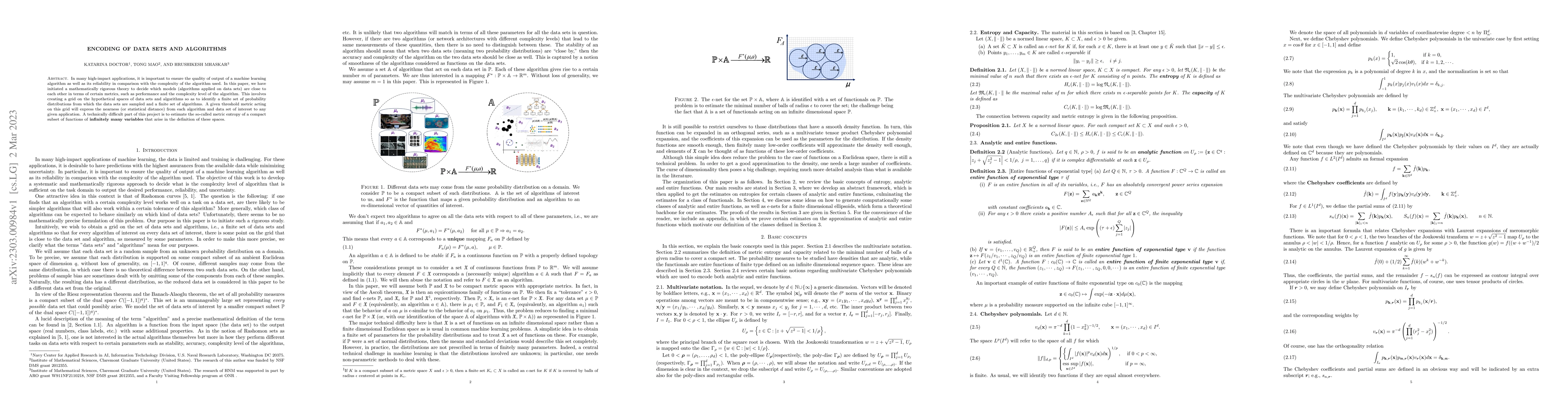 Thumbnail for Encoding of data sets and algorithms
