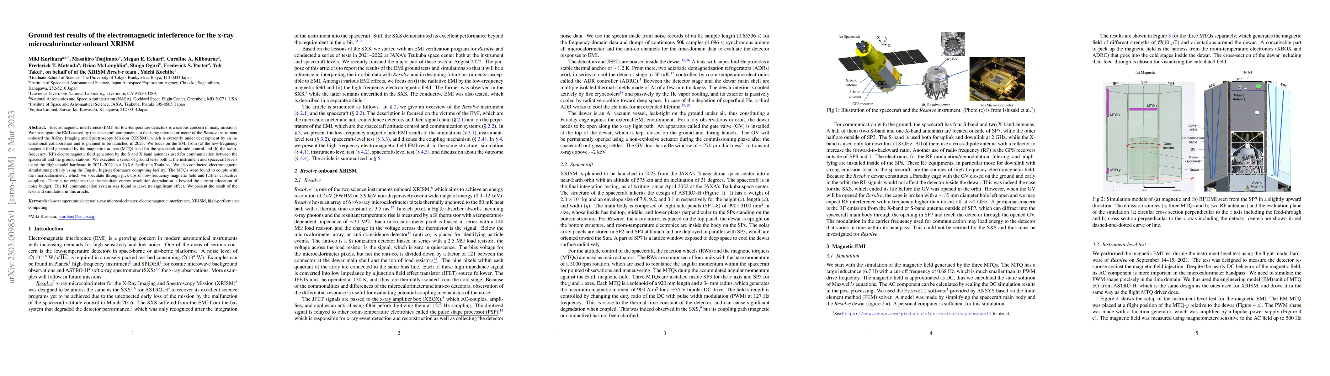 Thumbnail for Ground test results of the electromagnetic interference for the x-ray
  microcalorimeter onboard XRISM