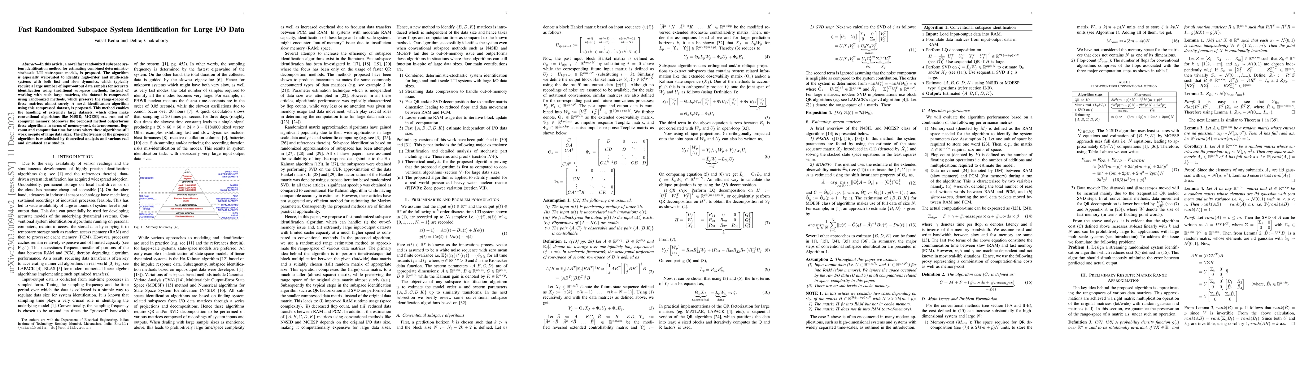 Thumbnail for Fast Randomized Subspace System Identification for Large I/O Data
