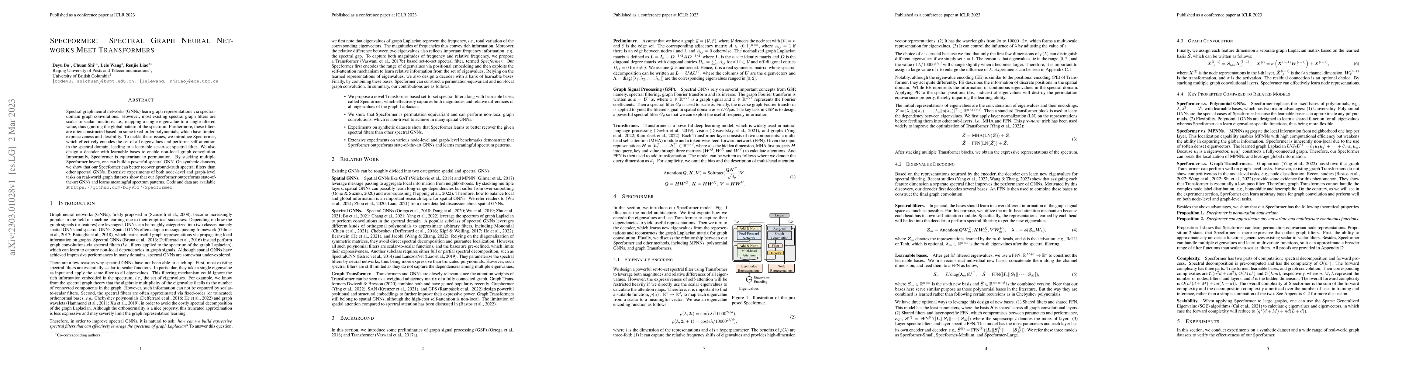 Thumbnail for Specformer: Spectral Graph Neural Networks Meet Transformers