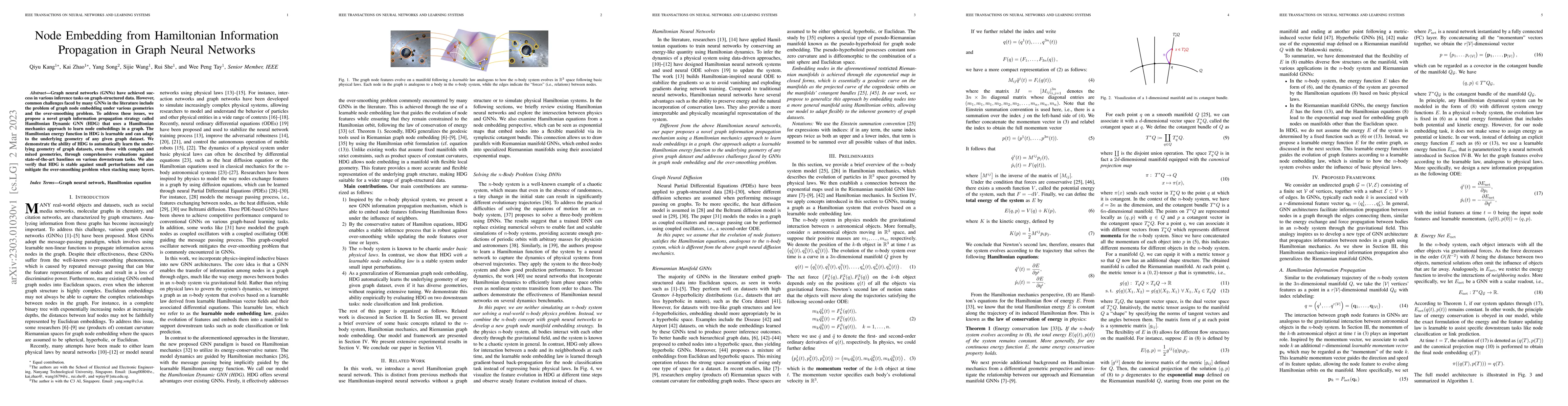 Thumbnail for Node Embedding from Hamiltonian Information Propagation in Graph Neural
  Networks
