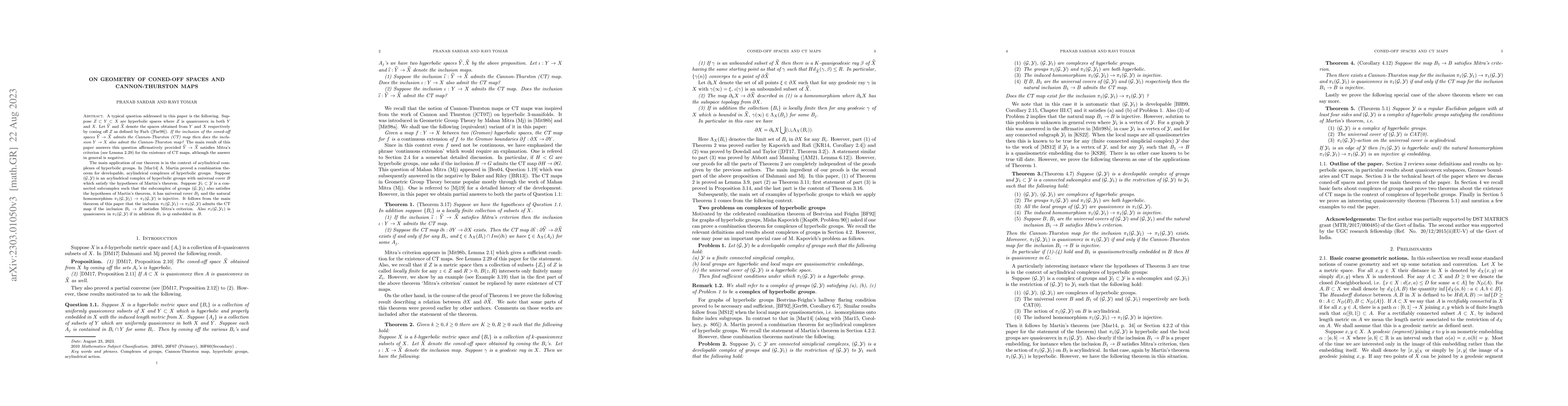 Thumbnail for On Geometry of Coned-Off Spaces and Cannon-Thurston Maps
