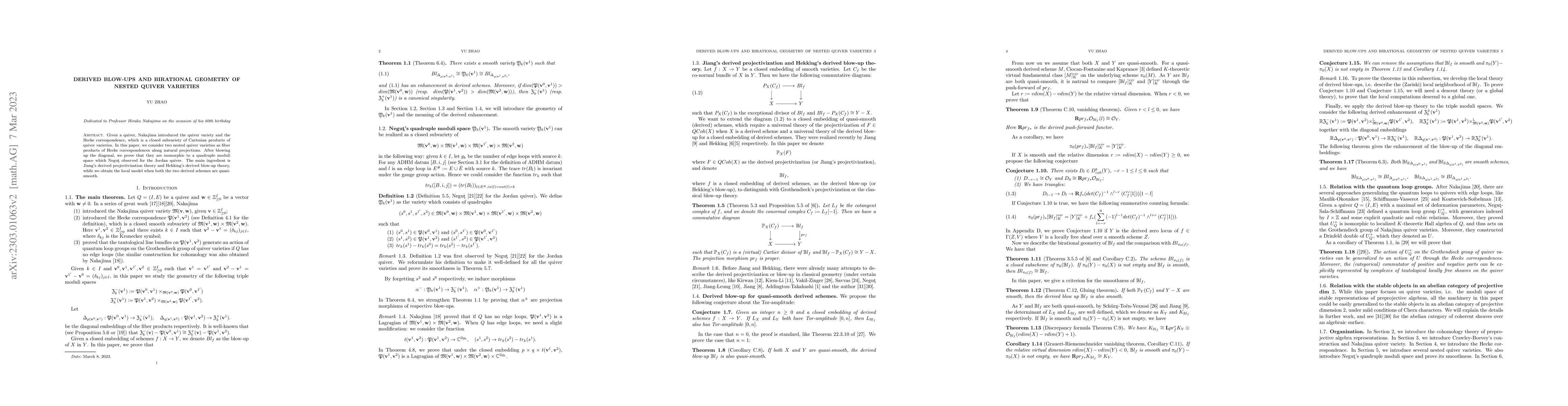 Thumbnail for Derived Blow-ups and Birational Geometry of Nested Quiver Varieties