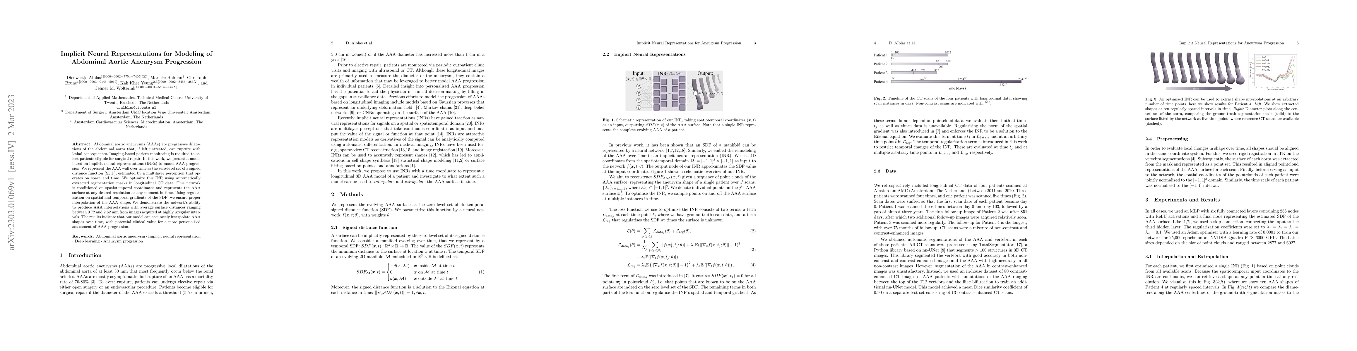 Thumbnail for Implicit Neural Representations for Modeling of Abdominal Aortic
  Aneurysm Progression