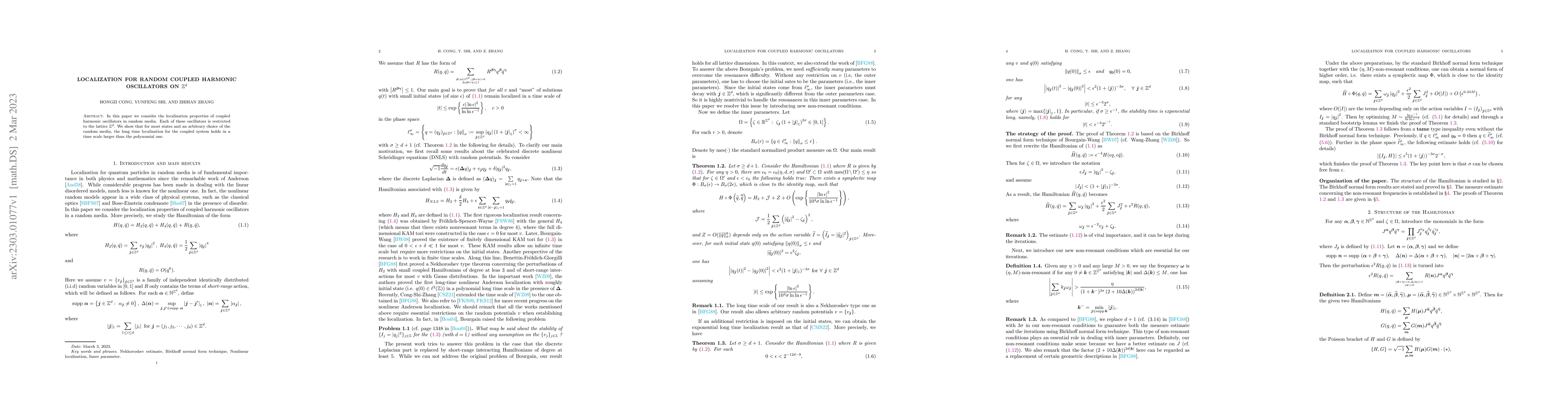 Thumbnail for Localization for random coupled harmonic oscillators on $\mathbb{Z}^d$