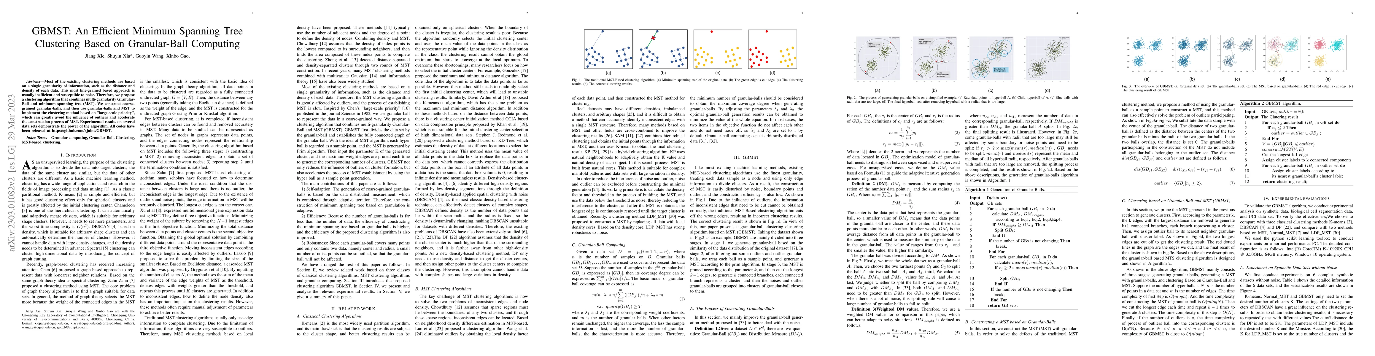 Thumbnail for GBMST: An Efficient Minimum Spanning Tree Clustering Based on
  Granular-Ball Computing