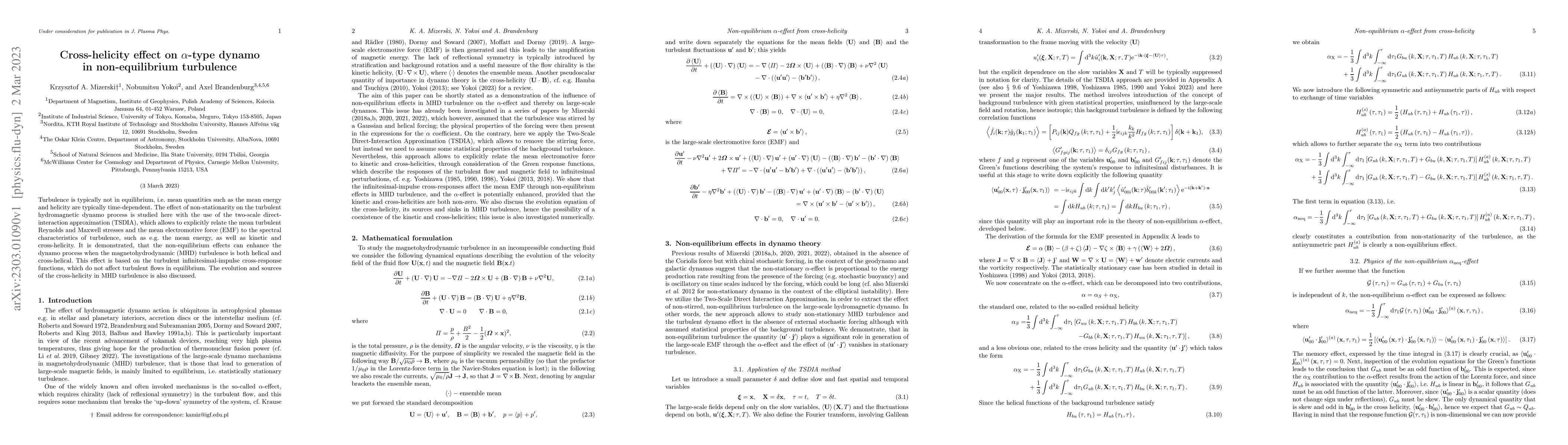 Thumbnail for Cross-helicity effect on $\alpha$-type dynamo in non-equilibrium
  turbulence