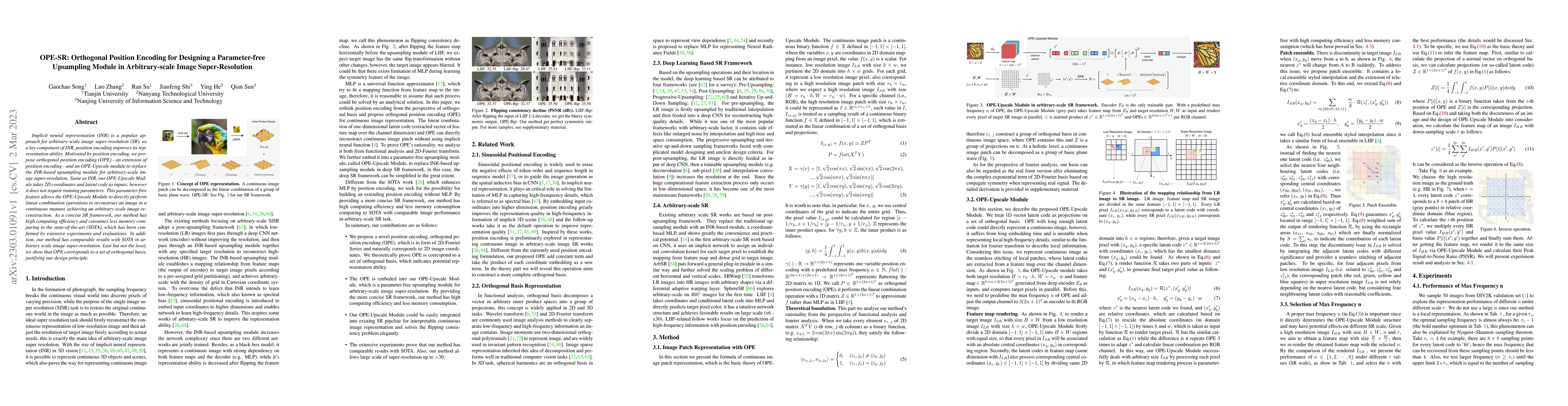 Thumbnail for OPE-SR: Orthogonal Position Encoding for Designing a Parameter-free
  Upsampling Module in Arbitrary-scale Image Super-Resolution