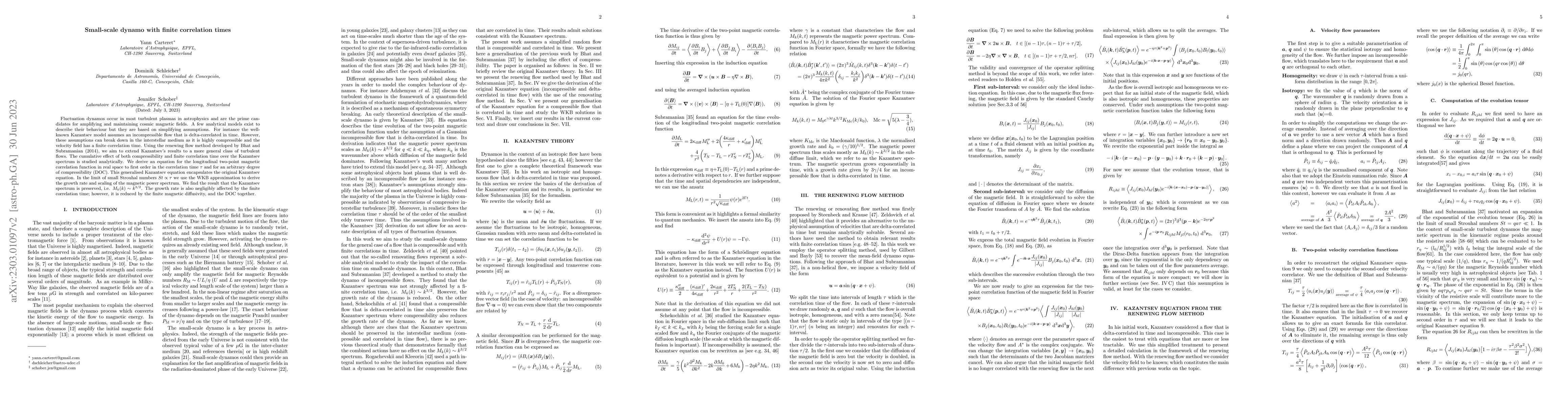 Thumbnail for Small-scale dynamo with finite correlation times