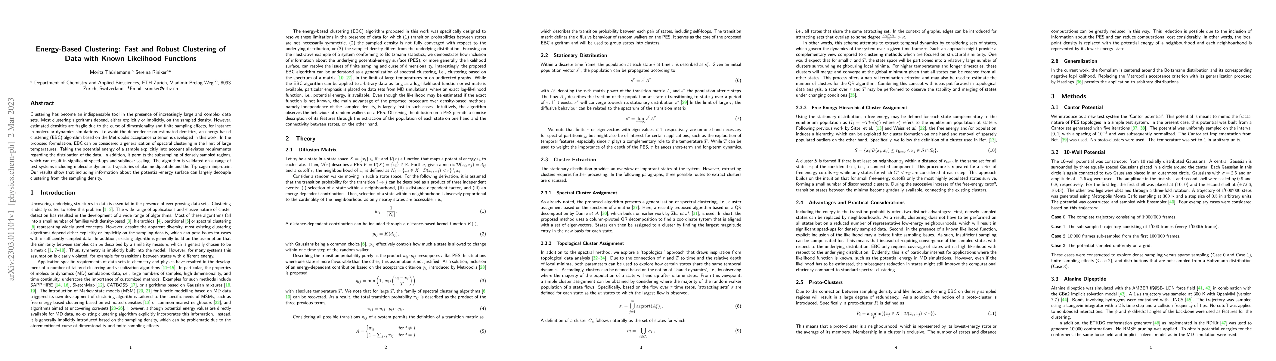 Thumbnail for Energy-Based Clustering: Fast and Robust Clustering of Data with Known
  Likelihood Functions