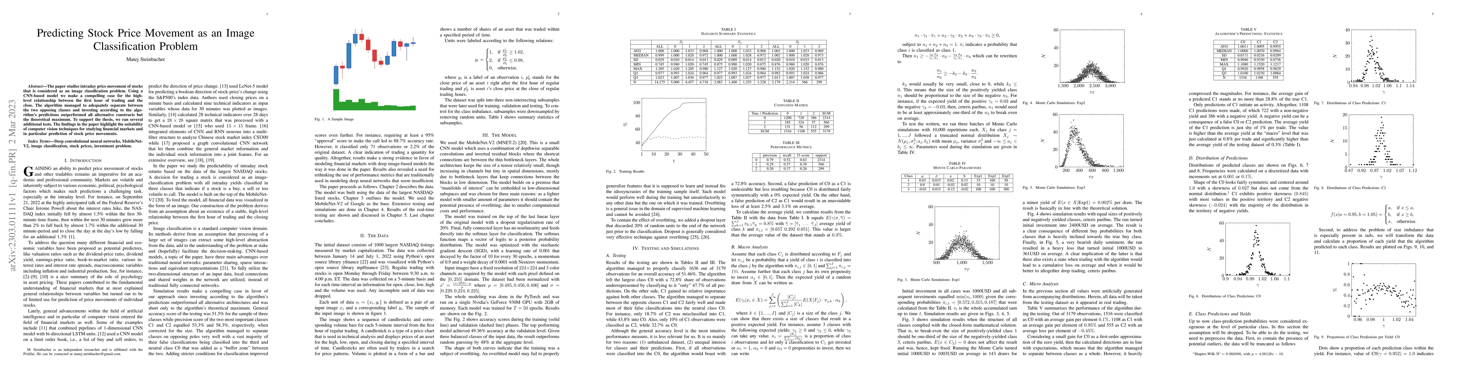 Thumbnail for Predicting Stock Price Movement as an Image Classification Problem