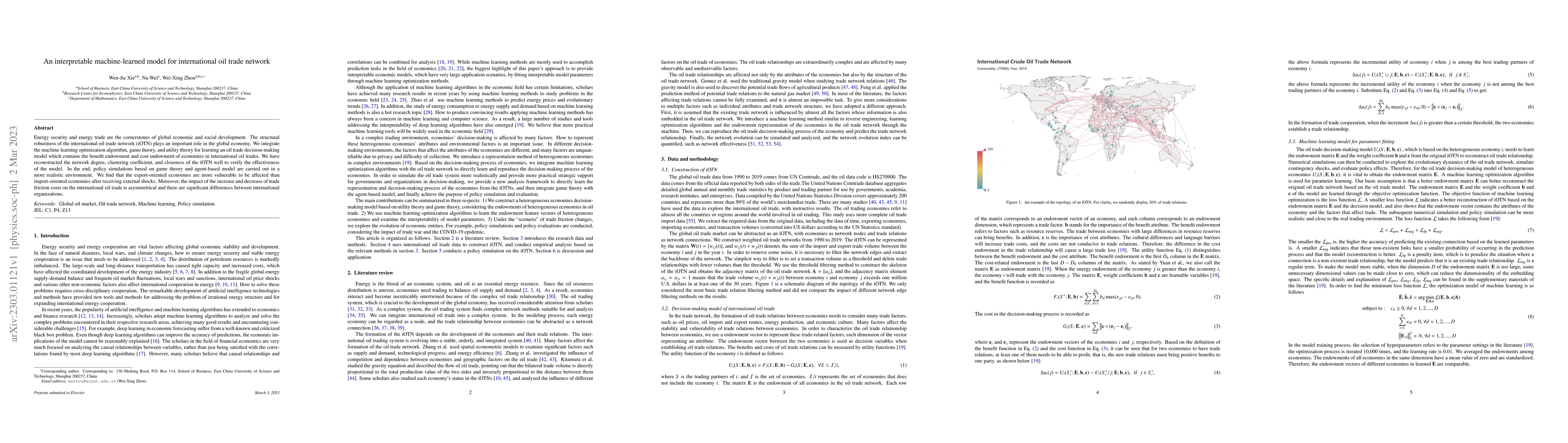 Thumbnail for An interpretable machine-learned model for international oil trade
  network