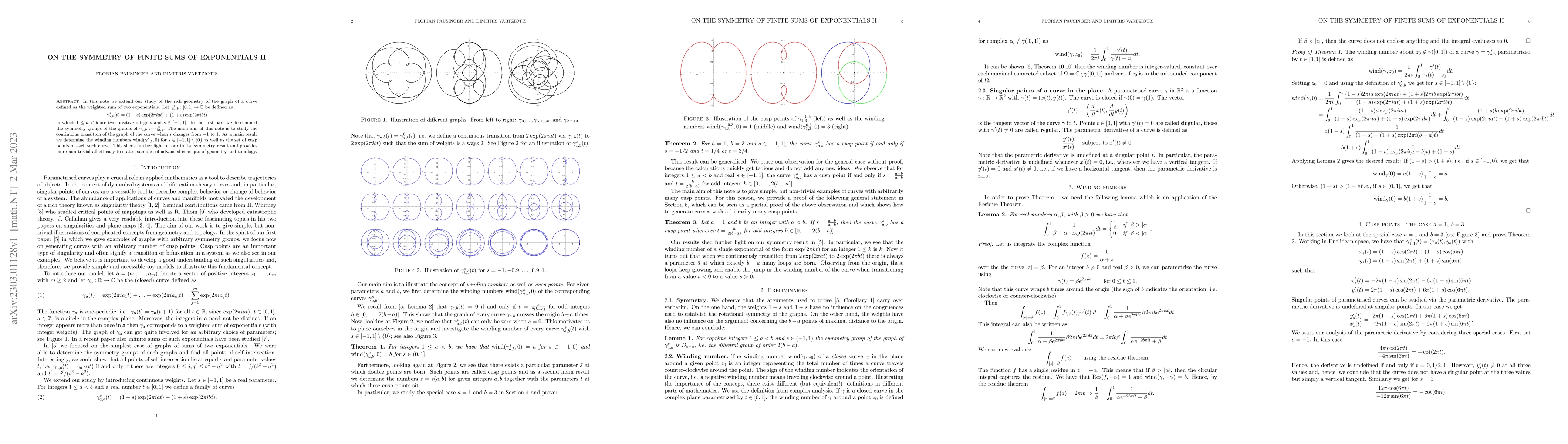 Thumbnail for On the symmetry of finite sums of exponentials II